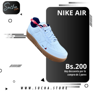 nike air blanco con zuela cafe